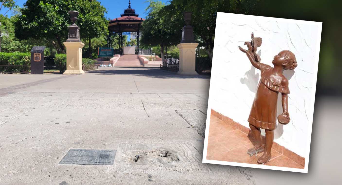 Encuentran estatua ‘Niña con Paloma’ robada de Catedral en Hermosillo; gobierno la resguarda
