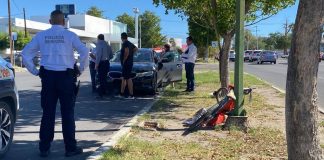 Choque con auto deja a ciclista lesionado en bulevar Navarrete de Hermosillo