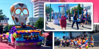 Catrinas, música y ofrendas dan vida a procesión del Día de Muertos en Unison de Hermosillo