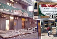 Cierran oficinas del Registro Civil en Guaymas tras derrumbe de fachada por sismo