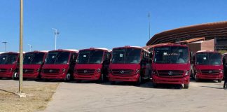 Encabeza Durazo entrega de 49 nuevos camiones de transporte urbano en Hermosillo