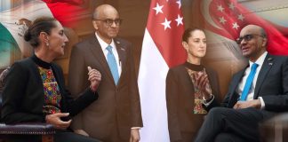 Sheinbaum recibe visita del presidente de Singapur en Palacio Nacional: ‘Están muy interesados en la inversión en México’