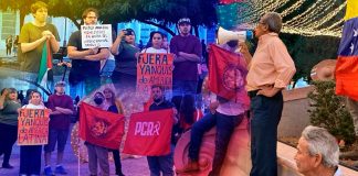 Protestan en Hermosillo en contra de intervención militar de EEUU en Venezuela