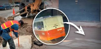 Reparan bache inundado en el que cayó camión del transporte público al norte de Hermosillo