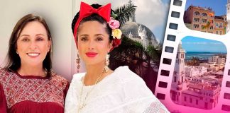 Salma Hayek luce traje de jarocha en Veracruz y promueve nueva película sobre México