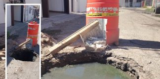 Denuncian vecinos riesgo sanitario por drenaje colapsado en colonia Las Granjas, Agua de Hermosillo anuncia reparación
