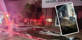Afecta incendio a taller de carrocería al poniente de Hermosillo; bomberos controlaron el siniestro