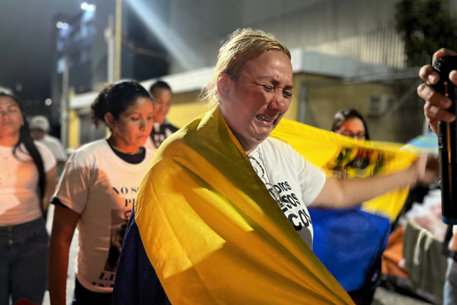 Evelis Cano, madre de un preso político, durante una declaración pública.