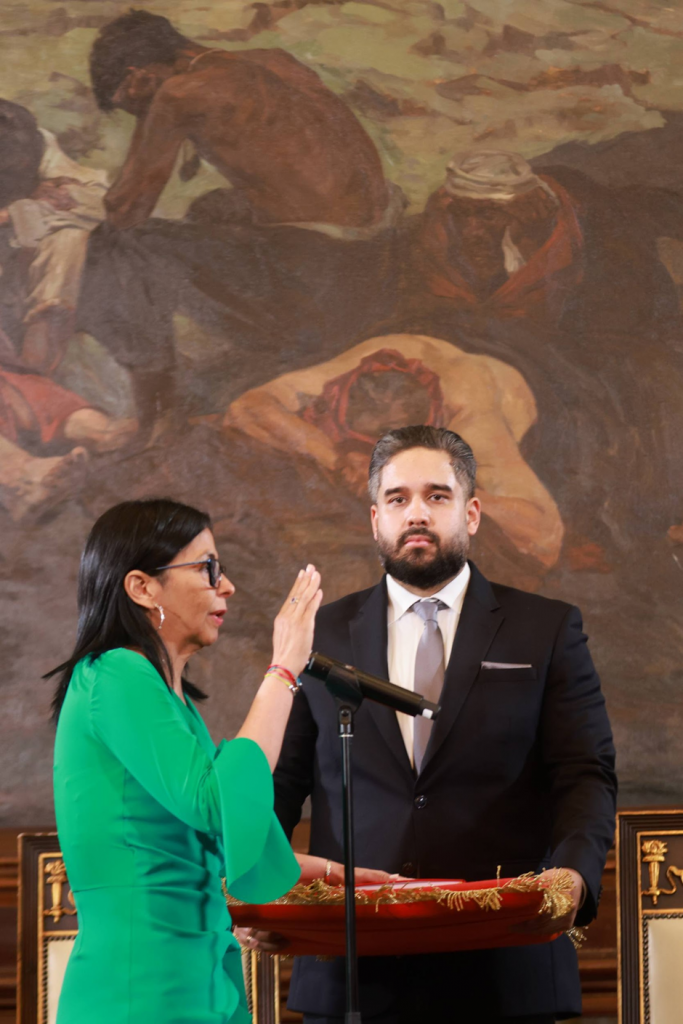 Juramentación de Delcy Rodríguez como presidenta encargada.
