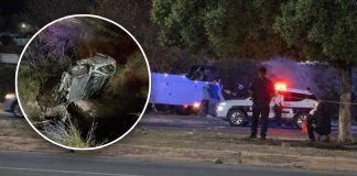 Volcamiento termina con vehículo al fondo de canal al norte de Hermosillo