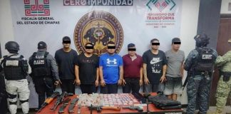 Detienen a 6 presuntos integrantes del CJNG en Chiapas tras operativo; aseguran droga y armamento