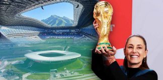 Sheinbaum levanta la Copa Mundial de la FIFA a 100 días de su inauguración en CDMX