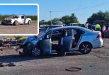 Choque entre tres vehículos deja un muerto y tres lesionados en la Costa de Hermosillo
