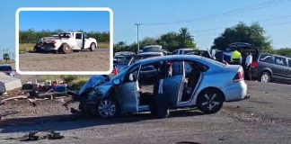 Choque entre tres vehículos deja un muerto y tres lesionados en la Costa de Hermosillo