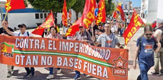 Protestan en España contra bases de EEUU y reviven consigna “OTAN no, bases fuera”