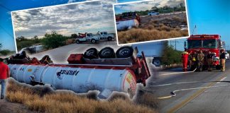 Se registra otra volcadura de pipa en carretera de Sonora, ahora con combustóleo: es el tercer caso en menos de una semana