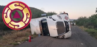 Vuelca otra pipa en carretera de Sonora: ahora en tramo Huépac-San Felipe