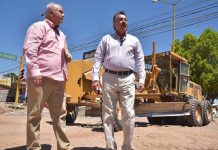 Javier Lamarque supervisa obras de drenaje, pavimentación y espacios públicos en distintos puntos de Cajeme