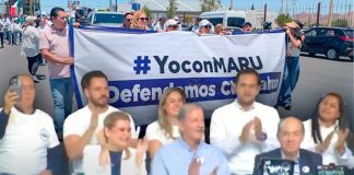 PAN marcha en apoyo a Maru Campos desde Chihuahua; cierran en mitin con Fox, Calderón y Jorge Romero PAN marcha en apoyo a Maru Campos desde Chihuahua; cierran en mitin con Fox, Calderón y Jorge Romero