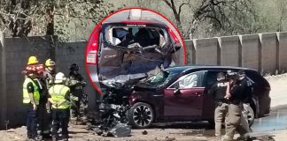 Persecución en carretera Hermosillo-Ures termina en choque, volcadura e incendio de camioneta; hay un detenido Persecución en carretera Hermosillo-Ures termina en choque, volcadura e incendio de camioneta; hay un detenido