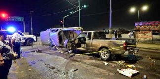 Choque entre camión de personal y dos pick up deja tres lesionados al sur de Hermosillo