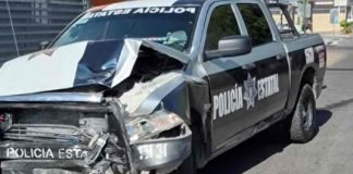 Chocan patrulla de Policía Estatal y camioneta en Hermosillo: hay un lesionado