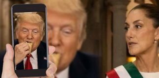 Trump comparte polémico video creado con IA donde aparece comiendo tacos con Sheinbaum