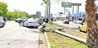 Muere motociclista tras choque múltiple del jueves al poniente de Hermosillo