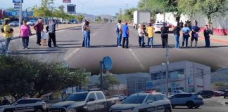 Bloquean bulevar Morelos derechohabientes del ISSSTE Hermosillo; denuncian cierre sin previo aviso