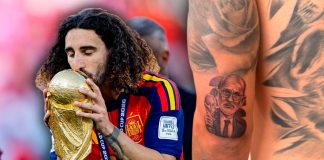 Promesa cumplida: Cucurella presume tatuaje de Luis de la Fuente tras Mundial 2026