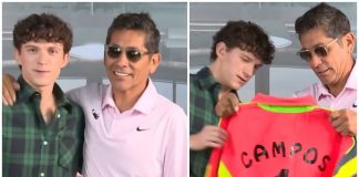 Jorge Campos sorprende a Tom Holland con regalo especial previo al estreno de “Spider-Man: Brand New Day”