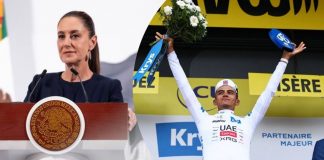 Sheinbaum felicita a Isaac del Toro por hacer historia y asegurar un lugar en el podio del Tour de Francia Sheinbaum felicita a Isaac del Toro por hacer historia y asegurar un lugar en el podio del Tour de Francia
