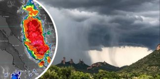 Persisten lluvias fuertes en el sur de Sonora; tormentas mantendrán el riesgo de chubascos durante las próximas horas