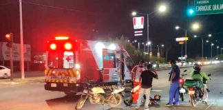 Motociclista resulta lesionado tras choque por corte de circulación al norte de Hermosillo