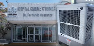 Ciudadanos se quejan por coolers enviados al ISSSTE Hermosillo ante falta de aire acondicionado