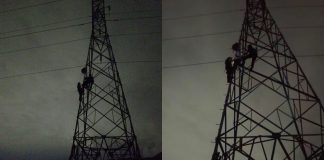 Hombre sube a torre de CFE y se queda atrapado sin poder bajar; lo rescatan Bomberos de Hermosillo