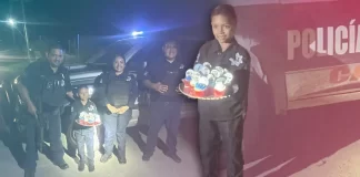 Policías cumplen sueño de cumpleaños de Mario, un niño de 7 años que quiere ser agente en Cajeme