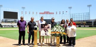 Naranjeros de Hermosillo rinden homenaje a Jaime Francisco Cortés en el Estadio ‘Fernando Valenzuela’