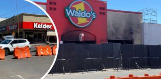 Cierran calle donde se ubica la tienda Waldo’s que se incendió en el Centro de Hermosillo