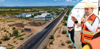 Carretera Hermosillo-Bahía de Kino lleva 55% de avance; promete Durazo terminarla en octubre