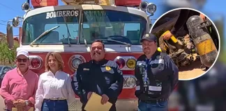 Cananea entrega camión extintor y equipo especializado a Bomberos de Ures