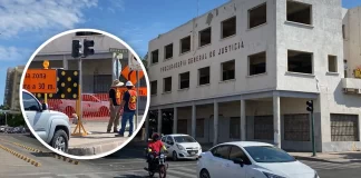 Colocan señalamientos antes de iniciar demolición del antiguo edificio de Procuraduría en Hermosillo Colocan señalamientos antes de iniciar demolición del antiguo edificio de Procuraduría en Hermosillo