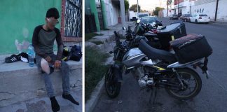 Motociclista resulta lesionado tras ser embestido por camión urbano en el Centro de Hermosillo