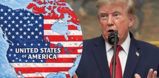 Trump publica imagen de México y Canadá cubiertos con la bandera de EEUU