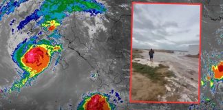 Fuerte oleaje por Huracán "Polo" rompe muro en costa de Comondú, Baja California Sur