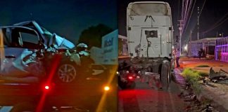 Choque de vehículo con tractocamión deja dos personas sin vida en Ciudad Obregón