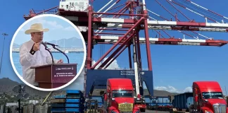 Alfonso Durazo inaugura dos grúas para Administración del Sistema Portuario de Guaymas