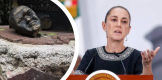 “No estoy de acuerdo”: Sheinbaum condena daño a estatua de Felipe Calderón en Los Pinos