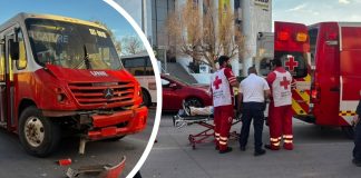 Choque entre camiones urbanos deja dos lesionados en Hermosillo