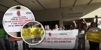 Se manifiestan sindicatos en oficinas del IMSS-Bienestar en Hermosillo Se manifiestan sindicatos en oficinas del IMSS-Bienestar en Hermosillo